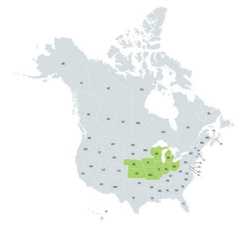 Midwest Region Map